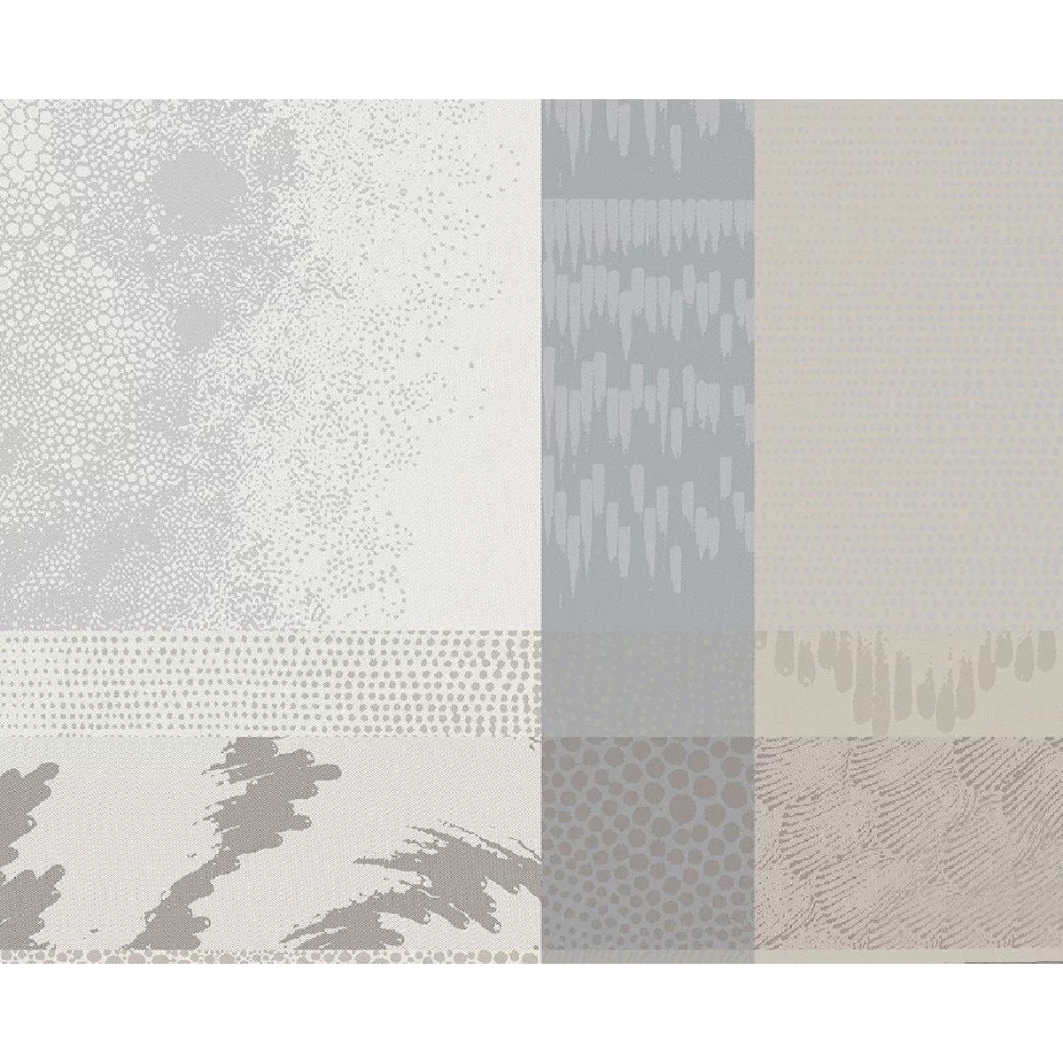 Table set 100% cotton jacquard pattern beige grey Mille matieres vapeur