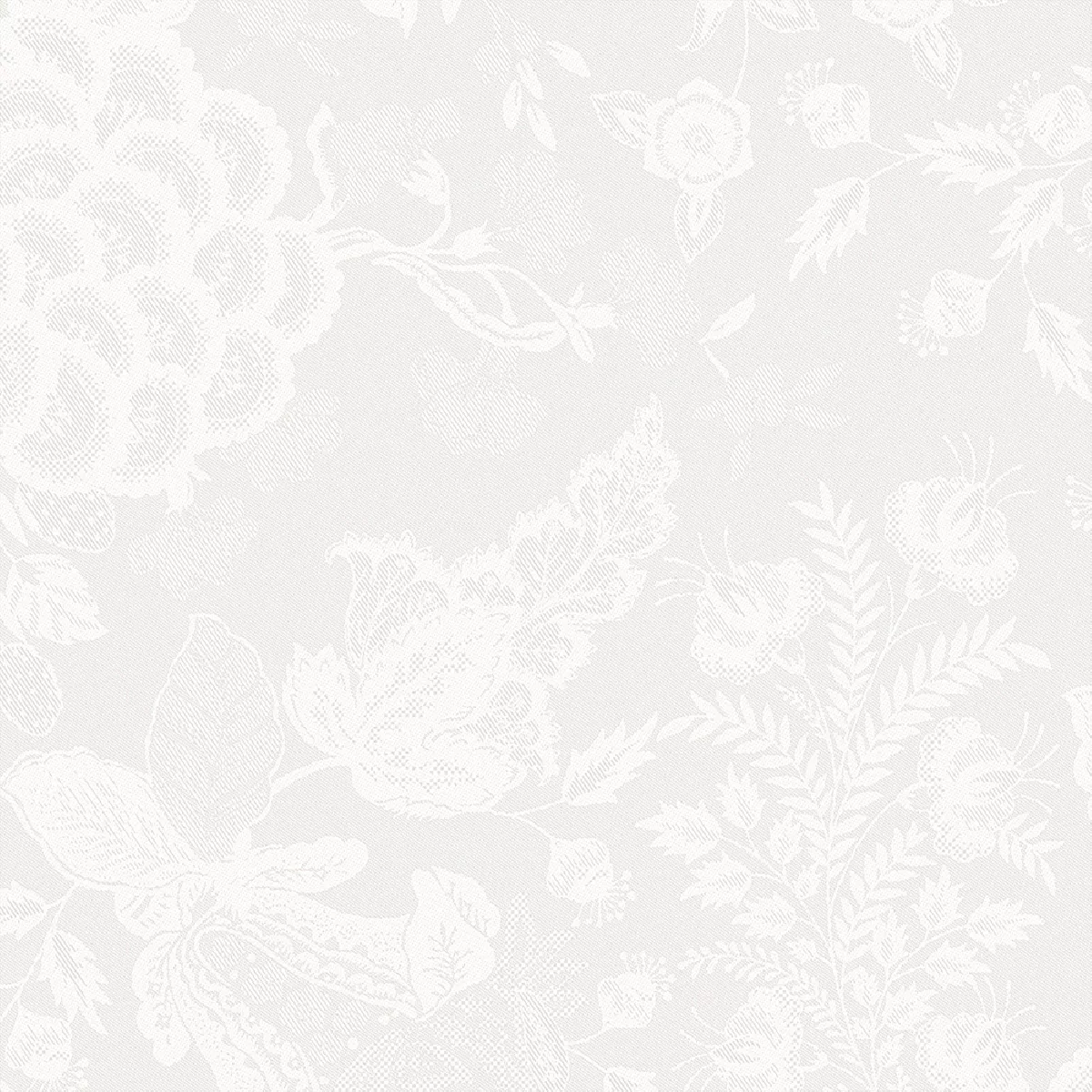 Napkin linen & cotton stain repellent jacquard pattern white Mille giverny blanc
