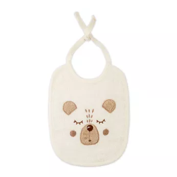 Bib children 100% cotton 420 gsm embroidered beige Petit ours angora