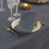 Table linen set 100% cotton coated jacquard pattern grey Mille isaphire zinc