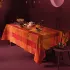 Table linen set 100% cotton jacquard pattern red orange Mille senteurs epices