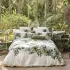 Bed set cotton percale prewashed printed nude green Giardino naturel