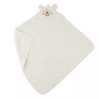 Hooded towel children 100% cotton 420 gsm embroidered beige Petit ours angora
