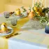 Table linen set 100% cotton coated jacquard pattern green yellow Mille lieues aube
