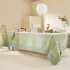 Table linen set 100% cotton jacquard pattern green beige Mille parfums verde