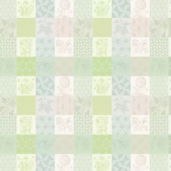 Custom made tablecloth 100% cotton coated jacquard pattern beige green Mille parfums verde
