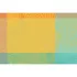Table set 100% cotton coated jacquard pattern yellow orange blue Mille vagues exotique