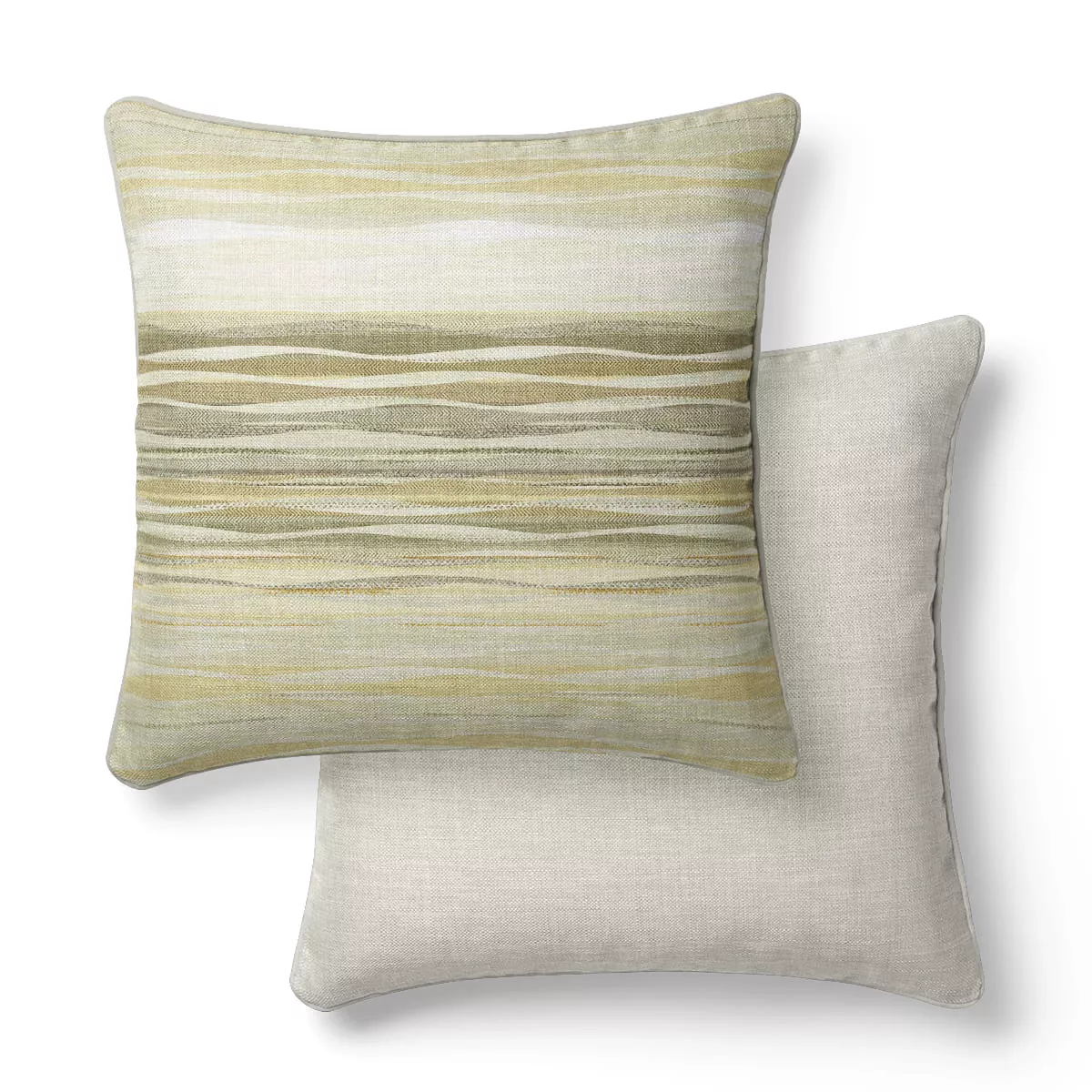2 pillowcases cotton sateen printed nude yellow Strates limoni