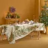 Tablecloth linen & cotton prewashed 150 gsm printed beige green Noel vintage dore