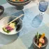 Table linen set 100% cotton coated jacquard pattern beige blue Mille zen ecume