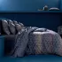 Bed set cotton sateen printed navy blue orange Mist nocturne