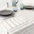 Table linen set 100% cotton prewashed jacquard pattern black white Rimini nero