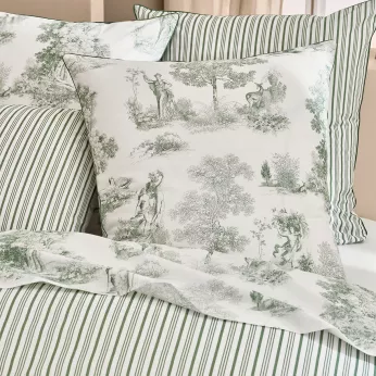 Pillowcase cotton percale 115 gsm printed green Poesie verde