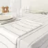 Table linen set 100% cotton prewashed jacquard pattern green white Rimini verde