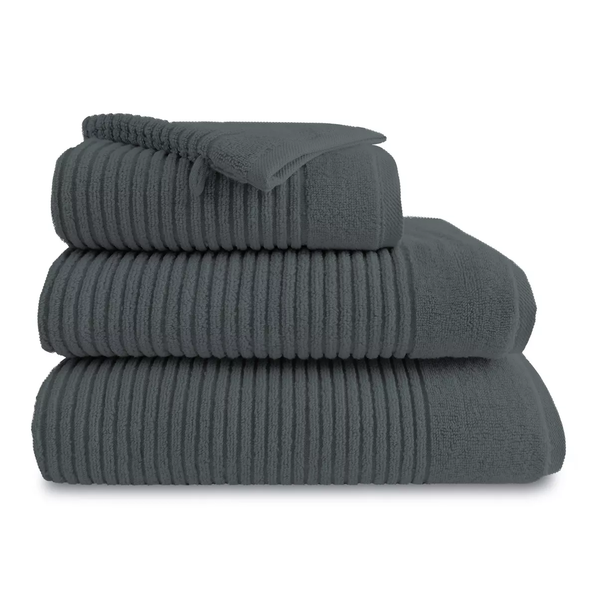 Bath set 100% cotton plain anthracite Vitae titane