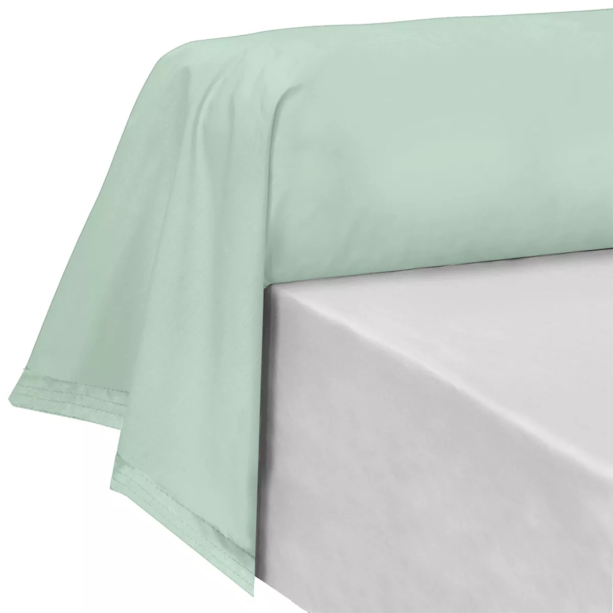 Bolster case cotton percale plain green blue La percale francaise givre