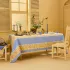 Table linen set 100% cotton jacquard pattern yellow blue Mille citrons provence