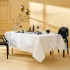 Tablecloth 100% cotton stain repellent 220 gsm jacquard pattern white Le cercle blanc