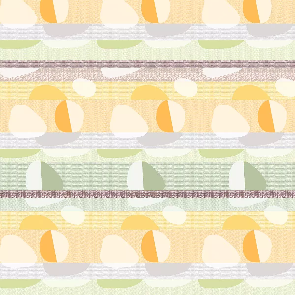 Custom made tablecloth 100% cotton coated 205 gsm jacquard pattern orange green Mille galets terre cuite