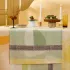 Table runner 100% cotton 205 gsm jacquard pattern orange green Mille galets terre cuite