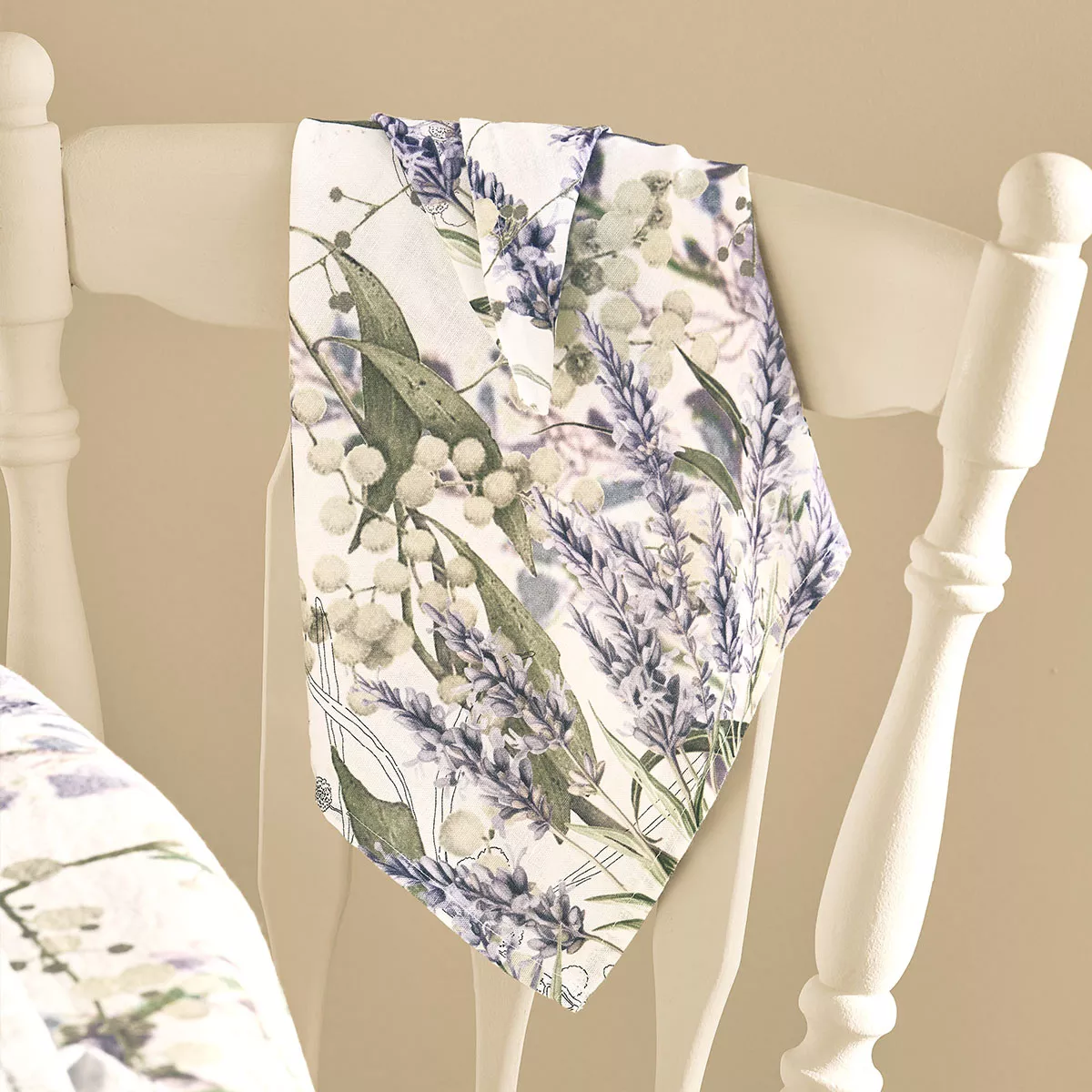 Napkin linen & cotton prewashed 150 gsm printed purple Parfum de lavande mauve