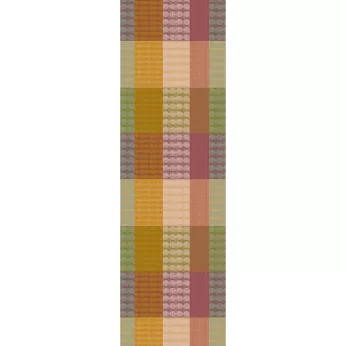 Table runner 100% cotton jacquard pattern orange green Mille halos prunus