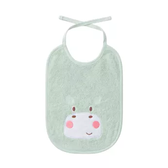 Bib children 100% cotton 420 gsm embroidered green Petit hippo vert d'eau