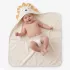 Hooded towel children 100% cotton 420 gsm embroidered beige yellow Petit lion angora