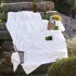 Table linen set 100% cotton prewashed jacquard pattern orange white Rimini terracotta