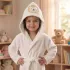 Peignoir enfant children 100% cotton 420 gsm embroidered beige yellow Petit lion angora