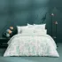 Duvet cover cotton percale printed blue Poesie aqua