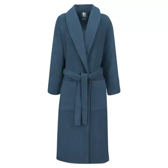 Bathrobe 100% cotton 420 gsm plain blue Elea bleu ardoise