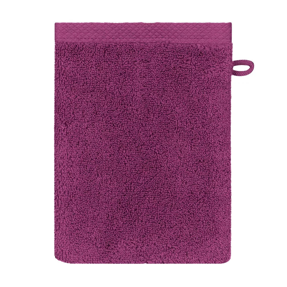 Wash mitt 100% cotton 550 gsm plain purple Elea raisin