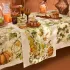 Table runner linen & cotton prewashed 190 gsm printed beige orange Delices d'automne potiron