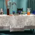 Table runner 100% cotton 220 gsm jacquard pattern grey anthracite Mille prunus silver