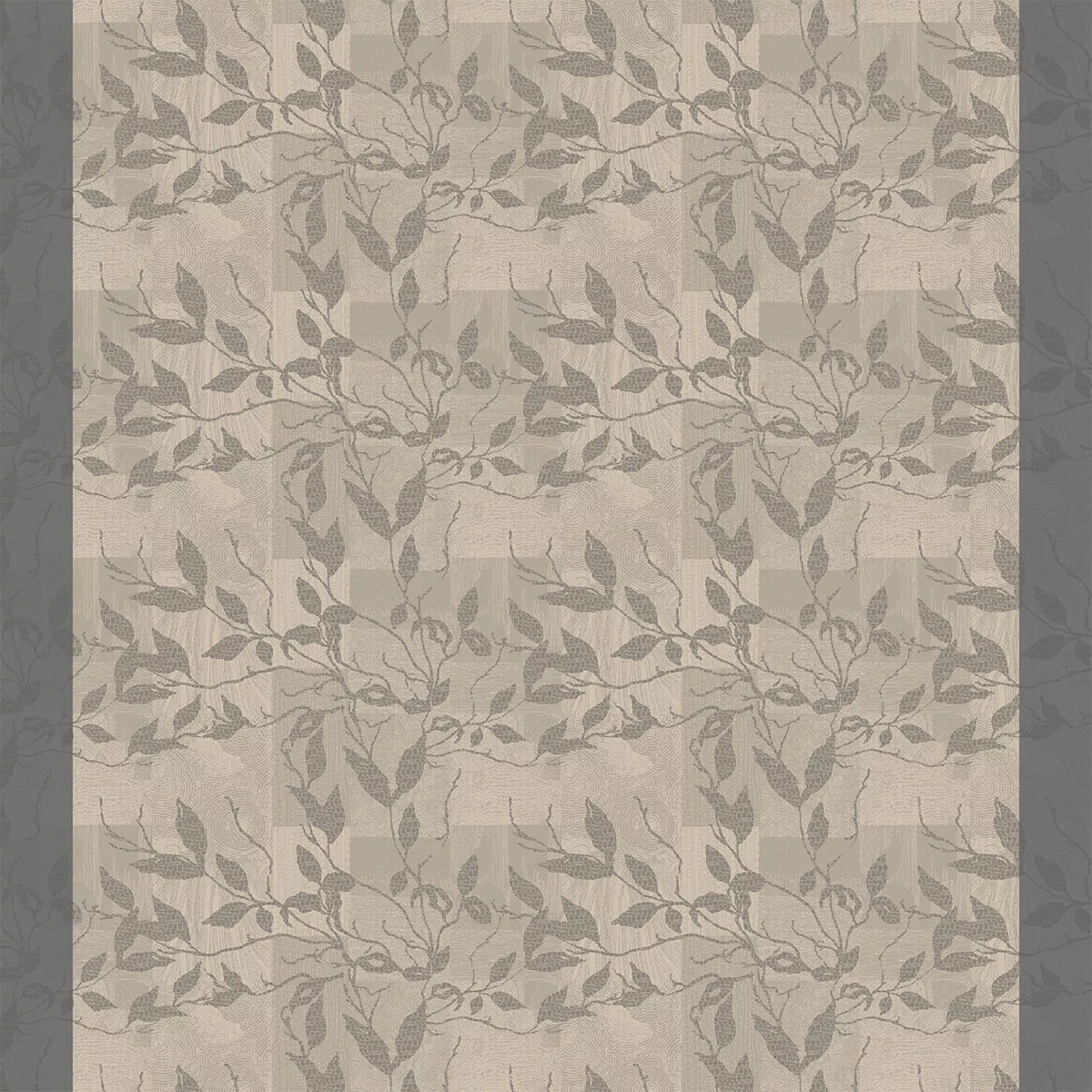 Custom made tablecloth 100% cotton 220 gsm jacquard pattern anthracite grey Mille prunus silver