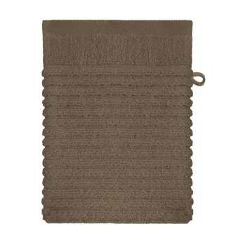 Wash mitt 100% cotton 575 gsm plain brown Vitae chocolat