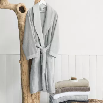 Bathrobe 100% cotton 420 gsm plain grey Elea nuage