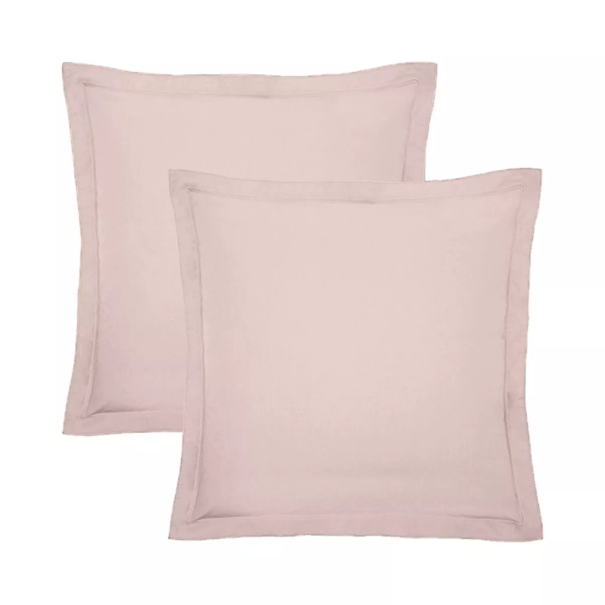 2 pillowcases cotton percale plain pink Giulia petale