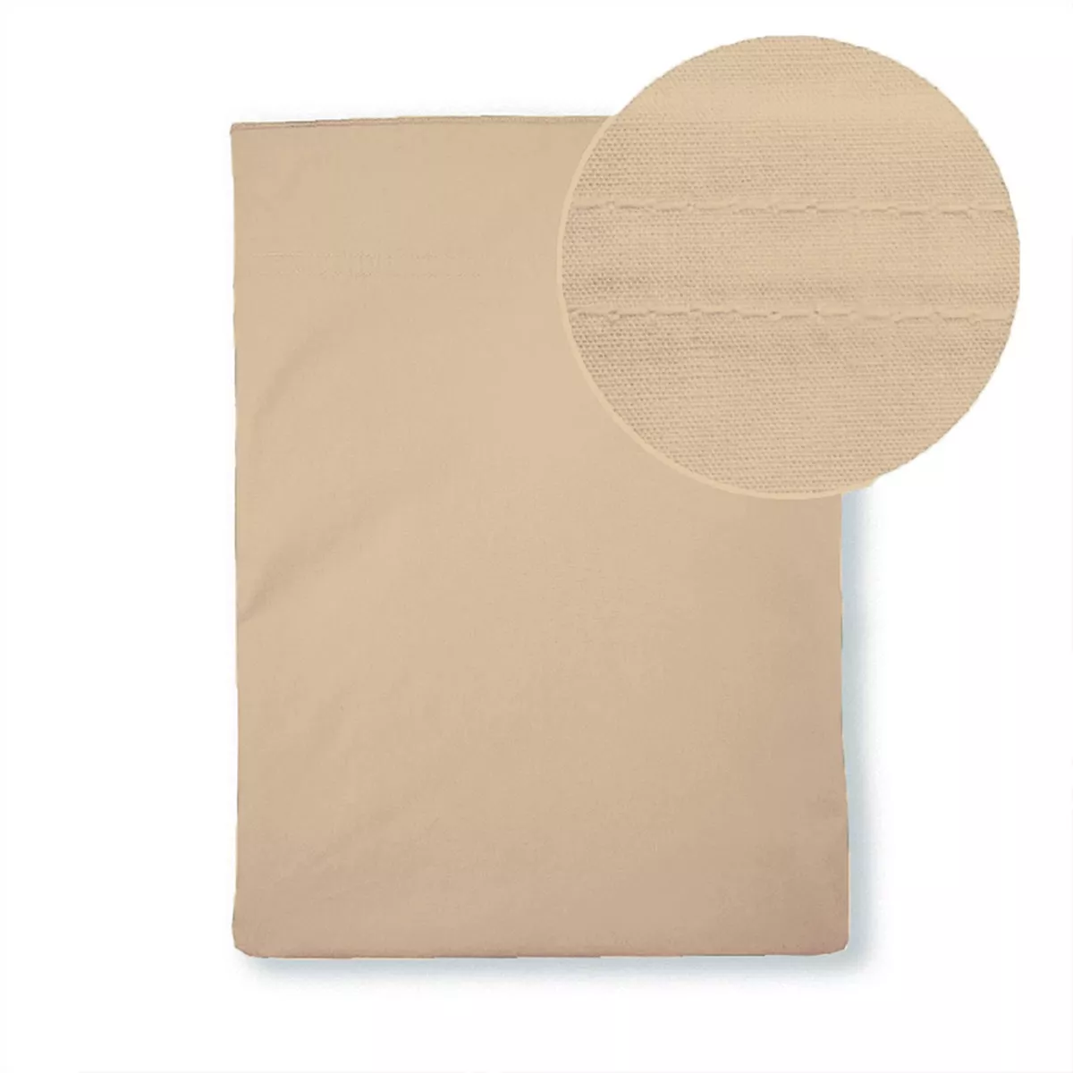 Flat sheet cotton percale plain beige Giulia stone