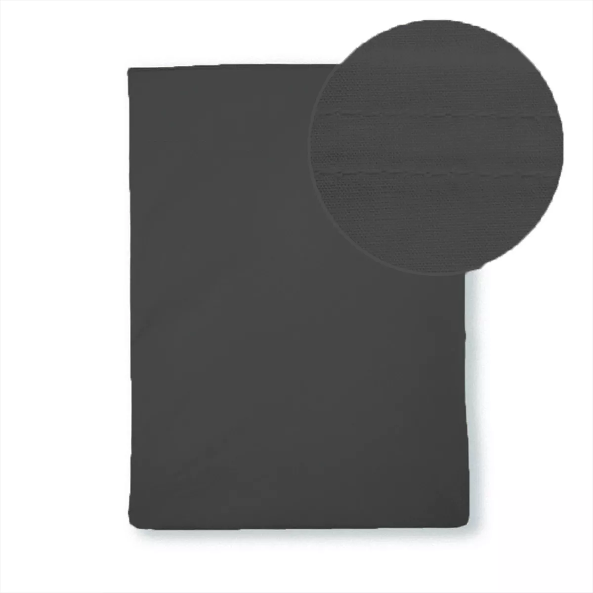 Flat sheet cotton percale plain anthracite Giulia titane