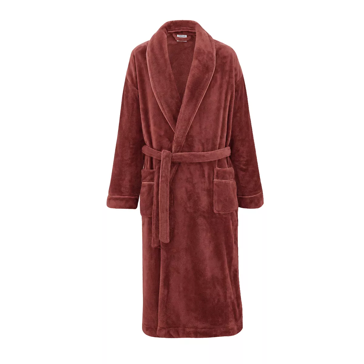 Robe de chambre polyester 290 gsm plain burgundy red Valmorel rouille