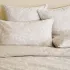 Pillowcase 100% cotton prewashed printed beige Souffle de ginkos naturel