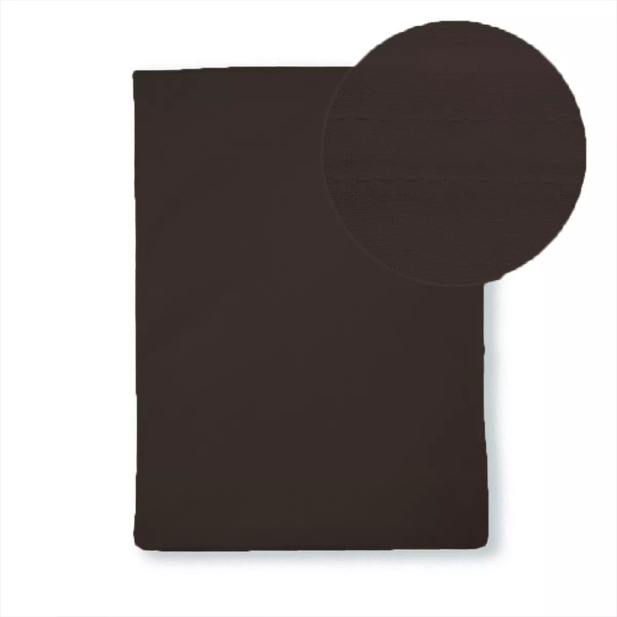 Flat sheet cotton percale plain chocolat Giulia chocolat