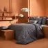 Bed set cotton sateen 115 gsm printed grey brown Tressages quartz