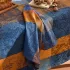 Napkin 100% cotton 220 gsm jacquard pattern blue brown Mille branchages crepuscule