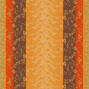 Custom made tablecloth 100% cotton 220 gsm jacquard pattern orange brown Mille lierres automne