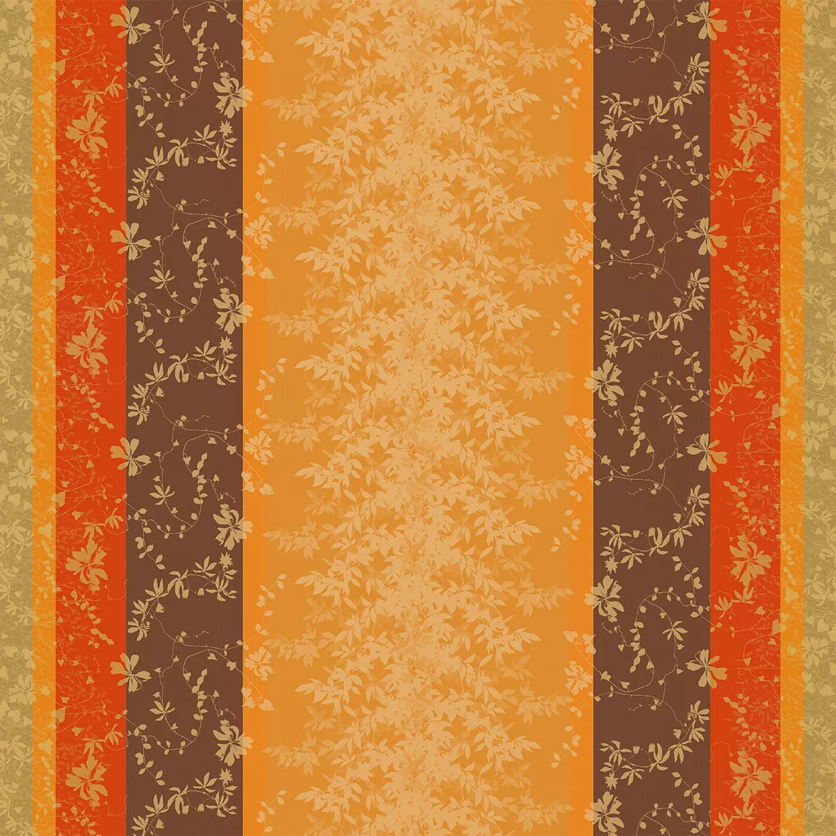 Custom made tablecloth 100% cotton 220 gsm jacquard pattern orange brown Mille lierres automne