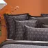 Pillowcase cotton sateen 115 gsm printed grey brown Tressages quartz