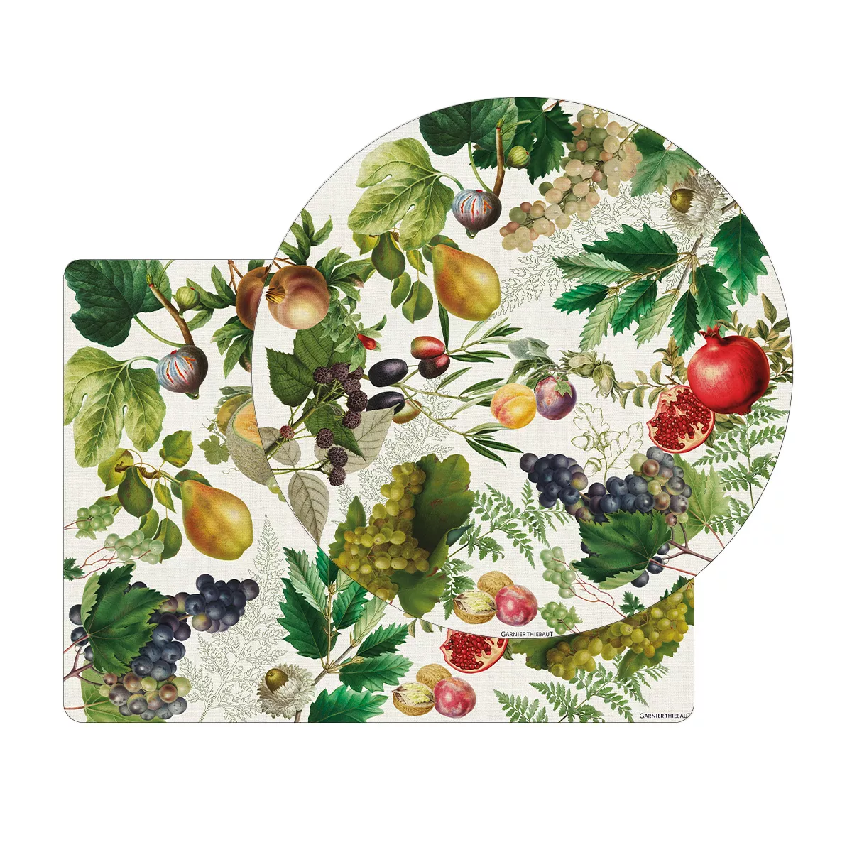 Table set vinyl 860 gsm printed beige green Abondance d'automne naturel